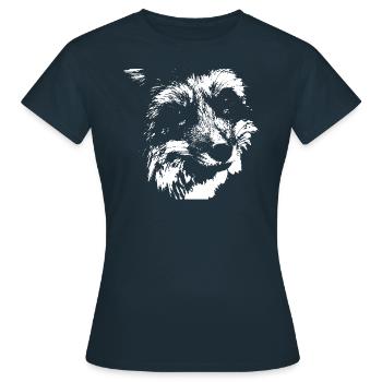 Renard noir et blanc - T-shirt Femme - marine - Devant - AI Model Female 172 dark (172cm)