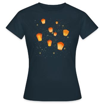 Lanternes célestes - T-shirt Femme - marine - Devant - AI Model Female 172 dark (172cm)