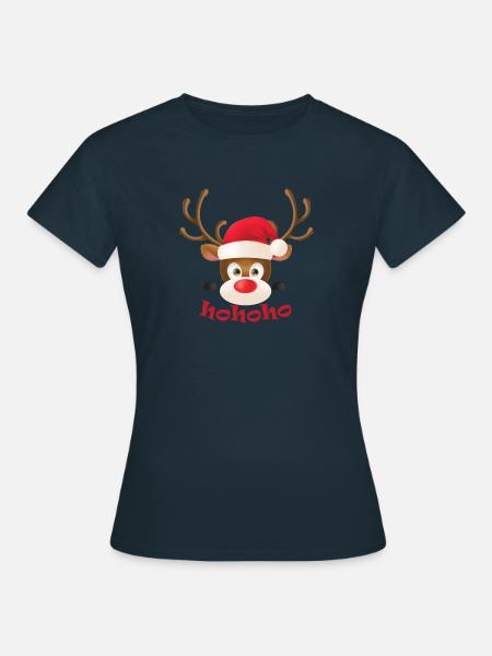 Reindeer Shirt · Festive · Christmas Gift - Women's T-Shirt - navy
