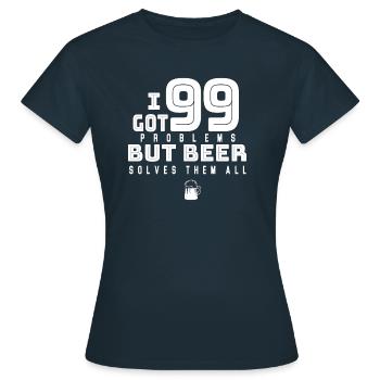 Bier aus Hopfen und Malz garantiert schönen Rausch - Frauen T-Shirt - Navy - Vorne - AI Model Female 172 dark (172cm)