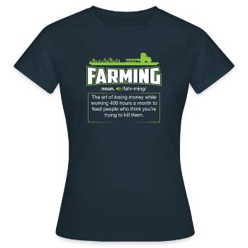 farmer farming cattle Christmas gift - Women's T-Shirt - navy - Front - AI Model Female 172 dark (172cm)