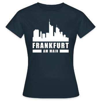 Frankfurt Skyline Hessen FFM 069 Frankfurt Liebe - T-shirt Femme - marine - Devant - AI Model Female 172 dark (172cm)