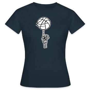 Basketball Skelett Triko Ball Geschenk - Frauen T-Shirt - Navy - Vorne - AI Model Female 172 dark (172cm)
