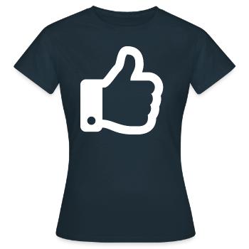 Thumbs Up White - Frauen T-Shirt - Navy - Vorne - AI Model Female 172 dark (172cm)
