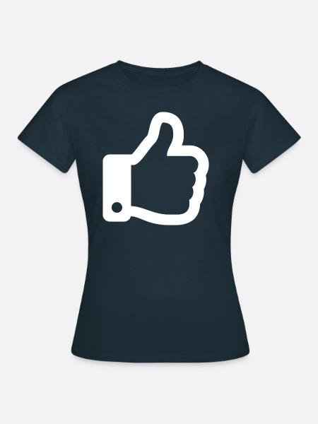 Thumbs Up White - Frauen T-Shirt - Navy