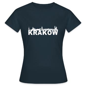Cracovie Cracovie Pologne Pologne Skyline Cadeau - T-shirt Femme - marine - Devant - AI Model Female 172 dark (172cm)