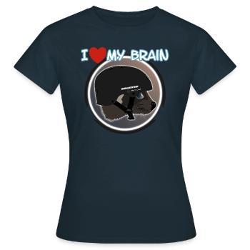 J'aime mon cerveau Wolverine s'en fiche - T-shirt Femme - marine - Devant - AI Model Female 172 dark (172cm)