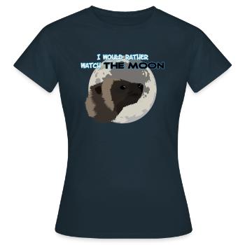 Wolverine et lune - T-shirt Femme - marine - Devant - AI Model Female 172 dark (172cm)
