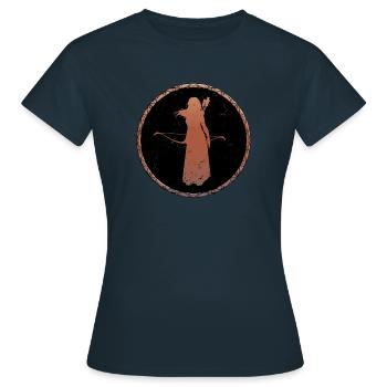 Keltischer Bogenschütze - Frauen T-Shirt - Navy - Vorne - AI Model Female 172 dark (172cm)