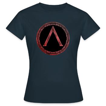 Symbole Sparta Lambda Feu celtique rouge - T-shirt Femme - marine - Devant - AI Model Female 172 dark (172cm)