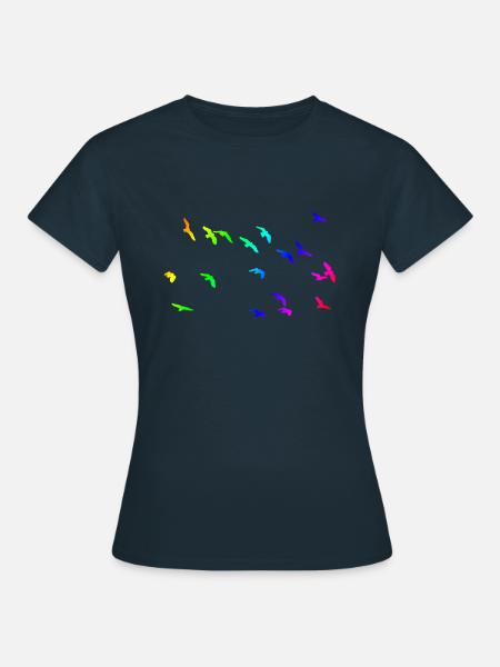 Vogelschwarm - Frauen T-Shirt - Navy
