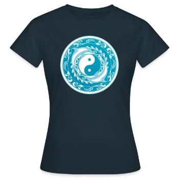 Yin Yang Delfine - Frauen T-Shirt - Navy - Vorne - AI Model Female 172 dark (172cm)