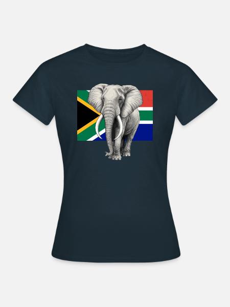 Elefant Flagge von Südafrika - Frauen T-Shirt - Navy