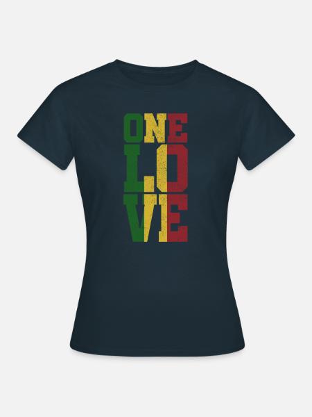 One Love - Jamaica Reggae Music Rasta - Vrouwen T-shirt - navy