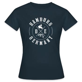 Hambourg - T-shirt Femme - marine - Devant - AI Model Female 172 dark (172cm)