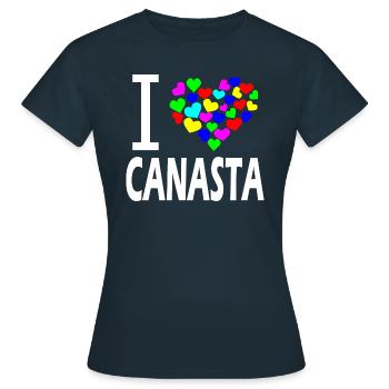 Canasta Kartenspiel Kartenspieler Geschenk idee - Frauen T-Shirt - Navy - Vorne - AI Model Female 172 dark (172cm)