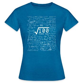 Racine à partir de 100 ans - cadeau du 10ème anniversaire - T-shirt Femme - bleu saphir antique chiné - Devant - AI Model Female 172 dark (172cm)