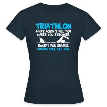 Triathlon - Sport Triathlet Lustig Geschenk - Frauen T-Shirt - Navy - Vorne - AI Model Female 172 dark (172cm)