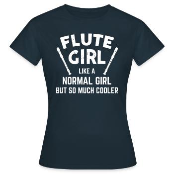 Flute Girl - Frauen T-Shirt - Navy - Vorne - AI Model Female 172 dark (172cm)