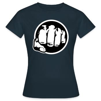 Faust Schwarz und Weiß - Frauen T-Shirt - Navy - Vorne - AI Model Female 172 dark (172cm)