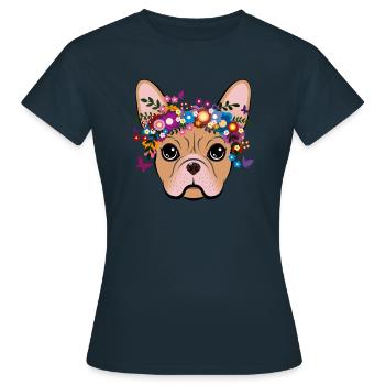 Bouledogue français mignon - T-shirt Femme - marine - Devant - AI Model Female 172 dark (172cm)