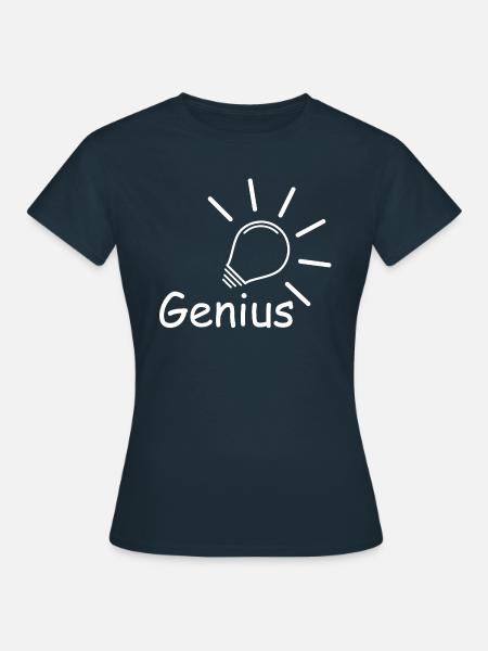 Glühbirne GENIUS - Frauen T-Shirt - Navy