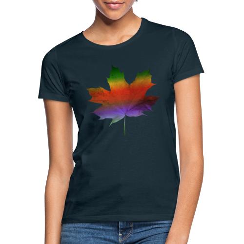 buntes Ahornblatt, Laub, Herbst, Regenbogen, Blatt - Frauen T-Shirt