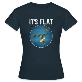 Flat Earth - Conspiracy Theory - Women's T-Shirt - navy - Front - AI Model Female 172 dark (172cm)