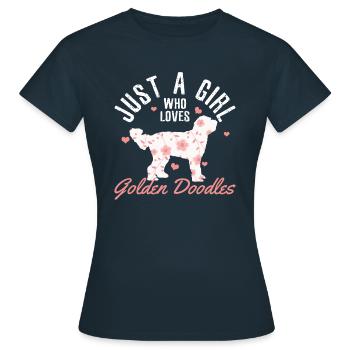 Golden Doodle - Cadeau pour chien Goldendoodle - T-shirt Femme - marine - Devant - AI Model Female 172 dark (172cm)