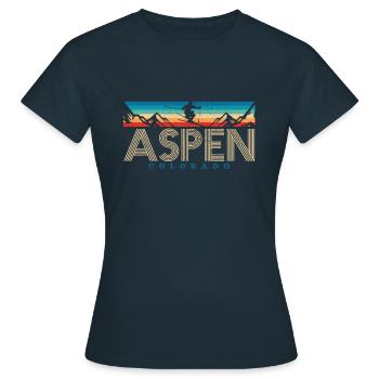 Ski Aspen Colorado - T-shirt Femme - marine - Devant - AI Model Female 172 dark (172cm)
