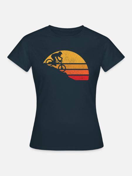 Mountainbike Downhill Vintage MTB Geschenk - Frauen T-Shirt - Navy