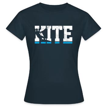 Kitesurfing Kiteboarding Kite Surfer Gift - Women's T-Shirt - navy - Front - AI Model Female 172 dark (172cm)