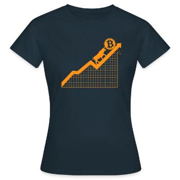 BITCOIN - T-shirt Femme - marine - Devant - AI Model Female 172 dark (172cm)