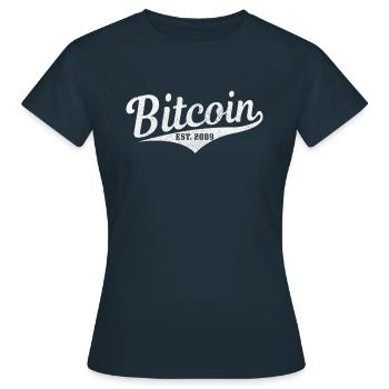 BITCOIN - T-shirt Femme - marine - Devant - AI Model Female 172 dark (172cm)