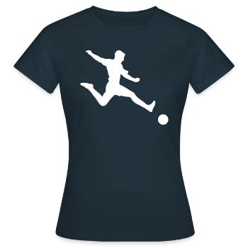 Fußballspieler - Frauen T-Shirt - Navy - Vorne - AI Model Female 172 dark (172cm)