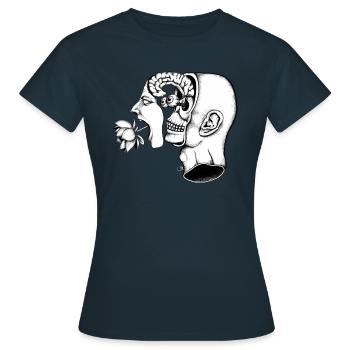 Geteilter schreiender Kopf - Frauen T-Shirt - Navy - Vorne - AI Model Female 172 dark (172cm)