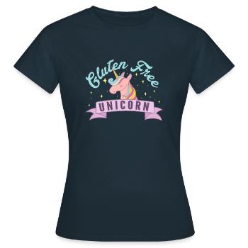 Glutenfreies Einhorn - Frauen T-Shirt - Navy - Vorne - AI Model Female 172 dark (172cm)