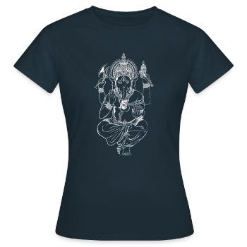 Ganesha Pour les amateurs de yoga - T-shirt Femme - marine - Devant - AI Model Female 172 dark (172cm)