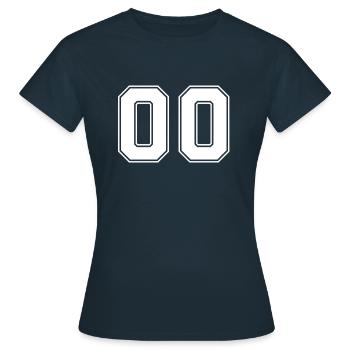 00 Trikotnummern, Rückennummer, Jersey Number - Frauen T-Shirt - Navy - Vorne - AI Model Female 172 dark (172cm)
