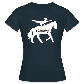 Voltige - Cheval - Equestre - Volti - T-shirt Femme - marine - Devant - AI Model Female 172 dark (172cm)