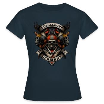 Düsseldorf Allemagne 2023 - Style motard - T-shirt Femme - marine - Devant - AI Model Female 172 dark (172cm)