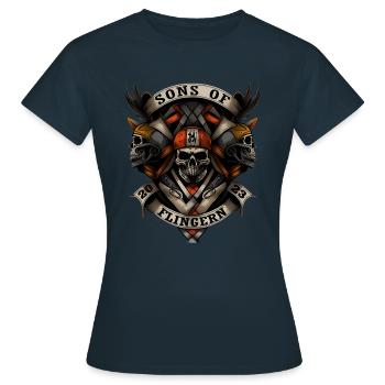 Fils de Flingern Düsseldorf - T-shirt Femme - marine - Devant - AI Model Female 172 dark (172cm)