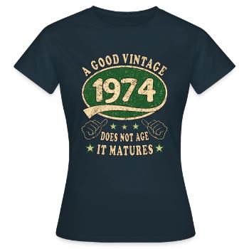 49e anniversaire 1974 49er Bon millésime - T-shirt Femme - marine - Devant - AI Model Female 172 dark (172cm)