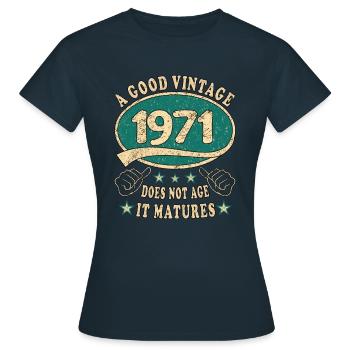 52nd Birthday 1971 52 Good vintage - Women's T-Shirt - navy - Front - AI Model Female 172 dark (172cm)