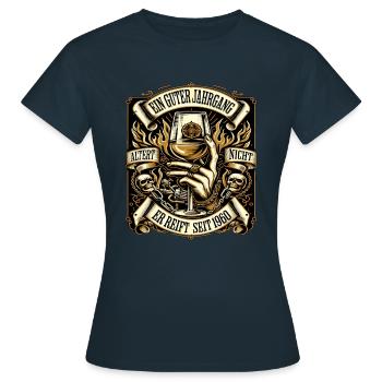1960 Geburtstag Biker Ein Guter Jahrgang Altert - Frauen T-Shirt - Navy - Vorne - AI Model Female 172 dark (172cm)
