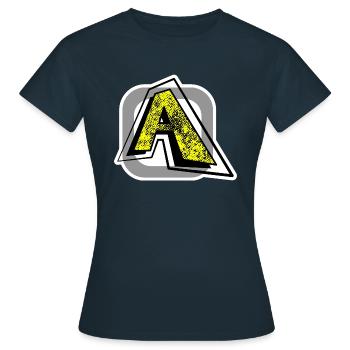 Letter a - Women's T-Shirt - navy - Front - AI Model Female 172 dark (172cm)