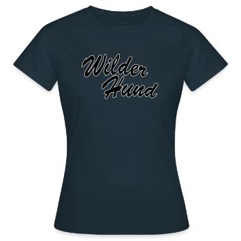 Wilder Hund - Frauen T-Shirt - Navy - Vorne - AI Model Female 172 dark (172cm)