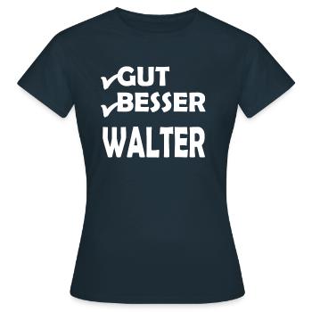 Walter - Frauen T-Shirt - Navy - Vorne - AI Model Female 172 dark (172cm)