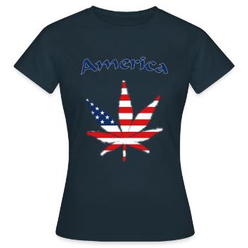 United States of America, USA, America - Frauen T-Shirt - Navy - Vorne - AI Model Female 172 dark (172cm)
