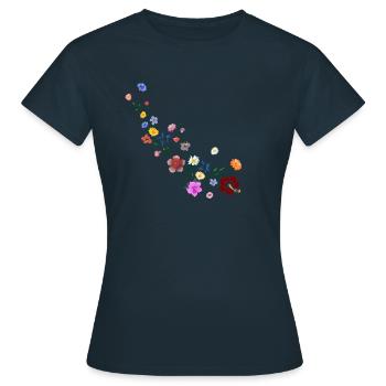 fleurs d'été - T-shirt Femme - marine - Devant - AI Model Female 172 dark (172cm)